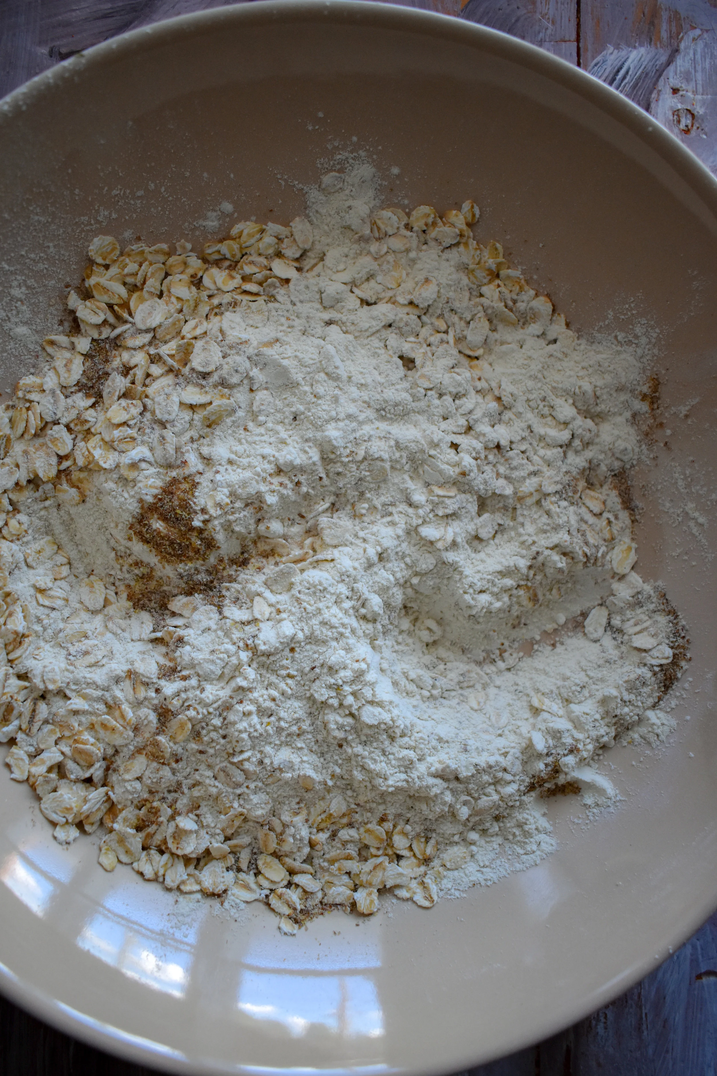 3. Mix the dry ingredients for the dogs that are leftover - oats / gluten / flaxmeal.