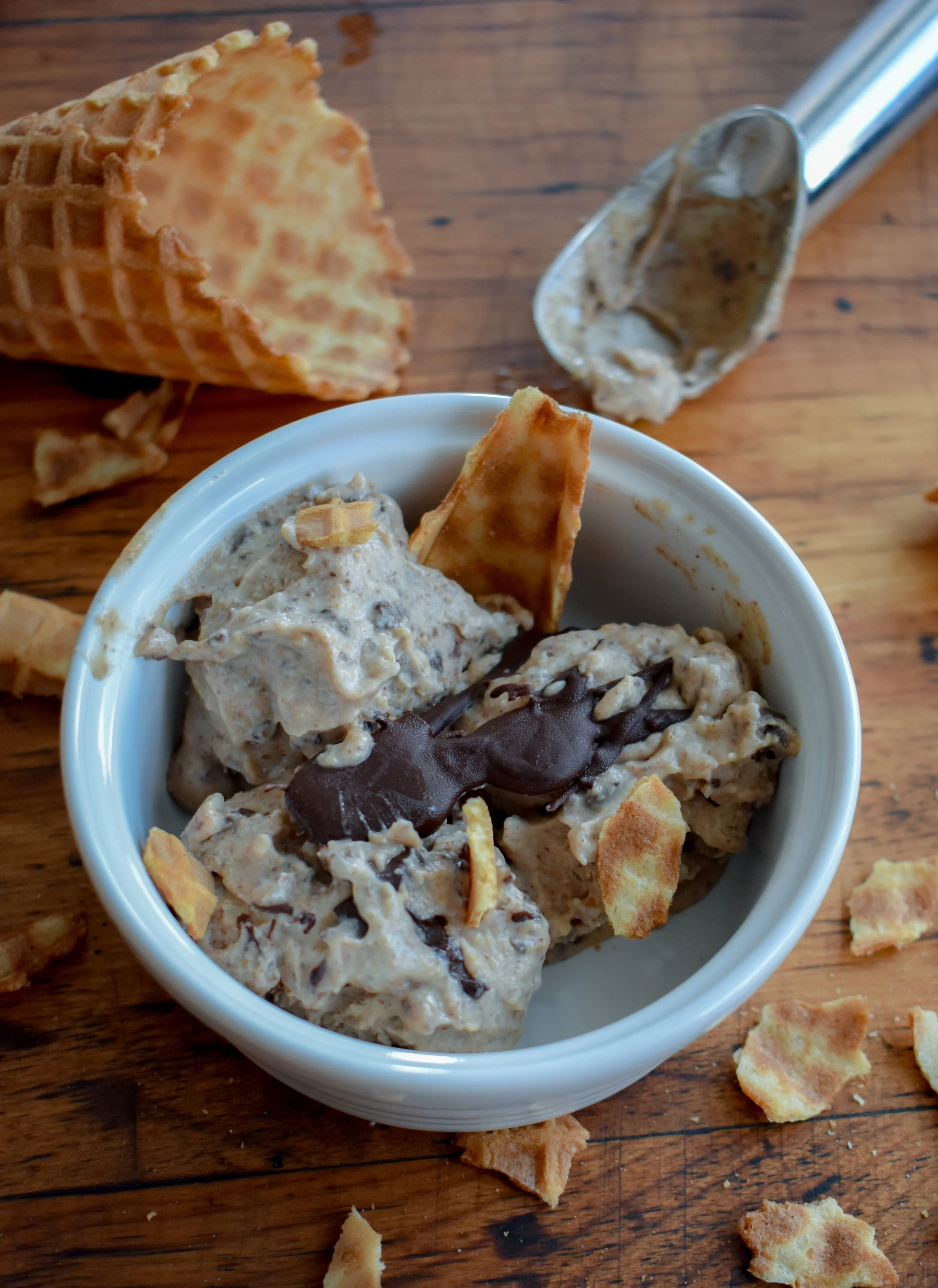 Vegan Dairy-Free Peanut Butter Dark Chocolate Swirl Ice Cream