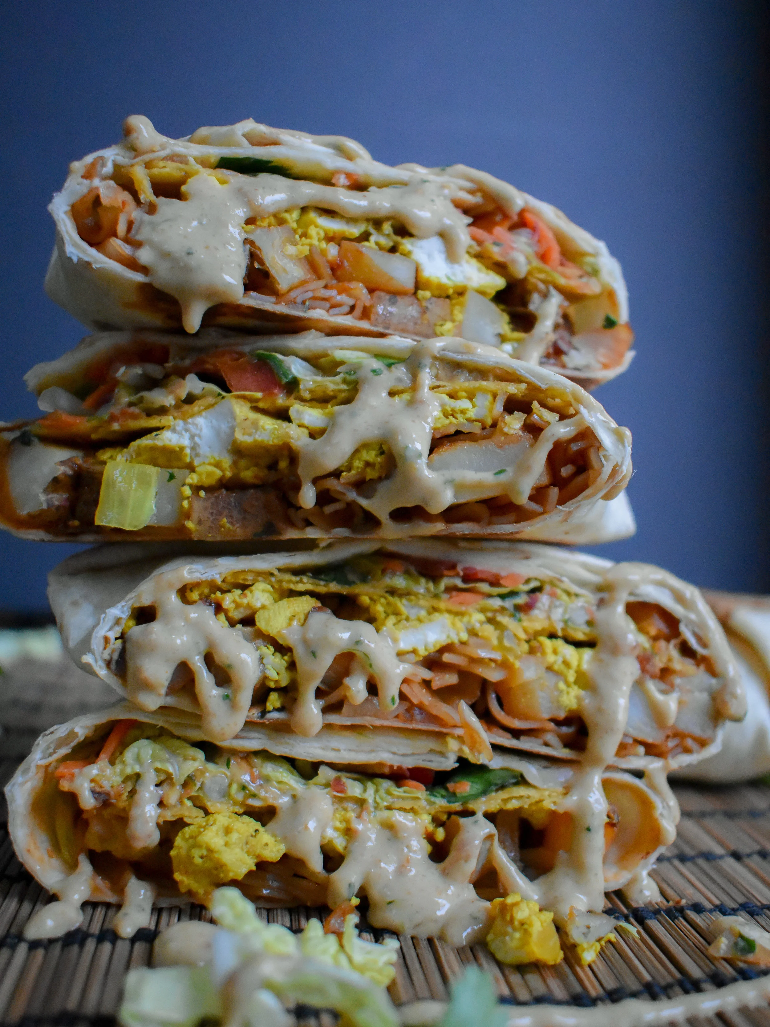 Vegan Pad Thai Crunchwrap w/ Peanut Lime Sauce 