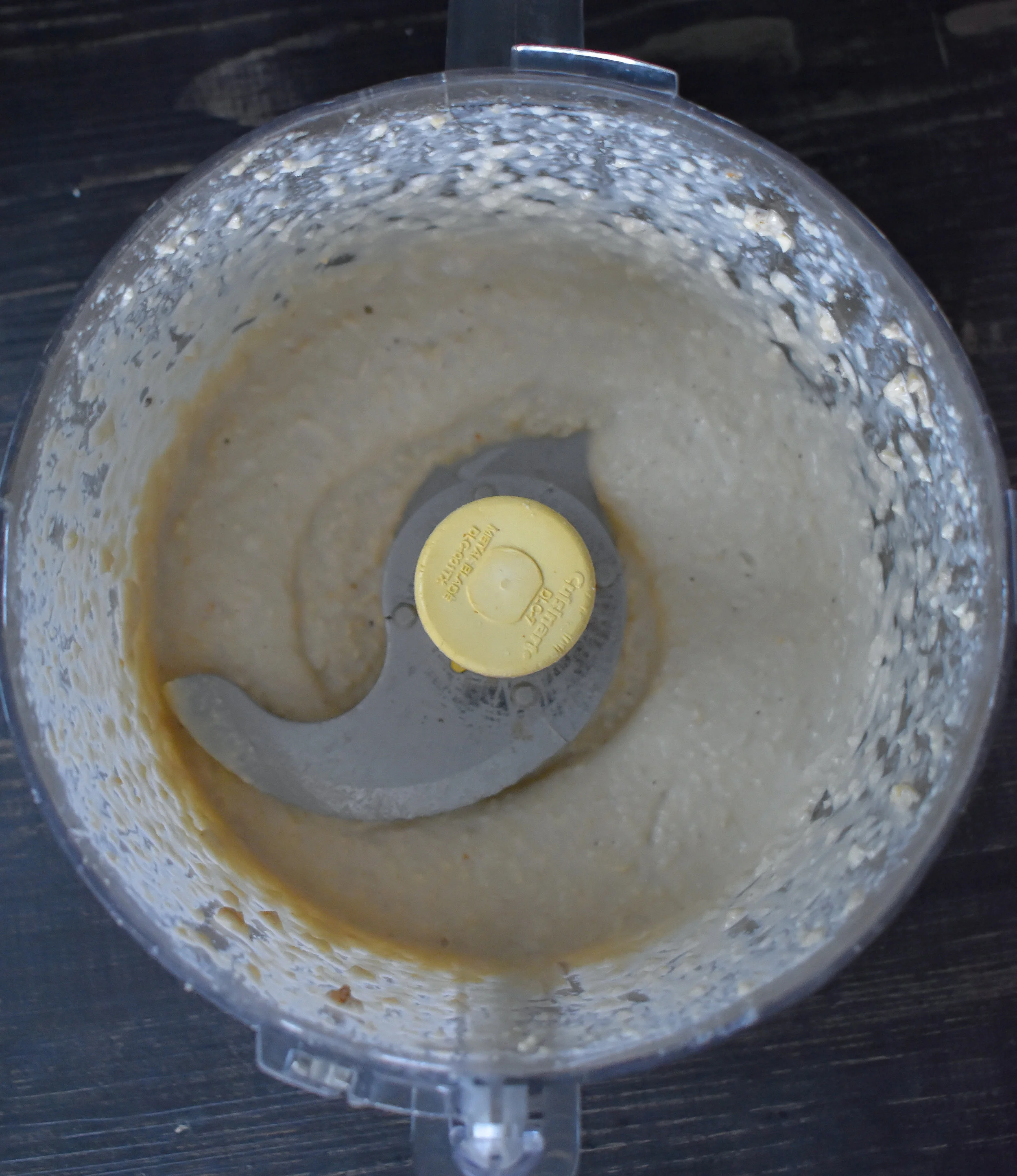 4. While the green beans are boiling, throw in the cashews + dairy-free unsweetened milk into a food processor and blend until smooth. Set aside.