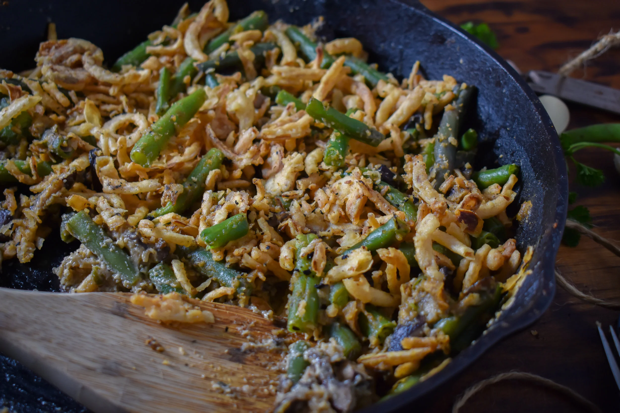 Vegan Green Bean Casserole (100% From Scratch)
