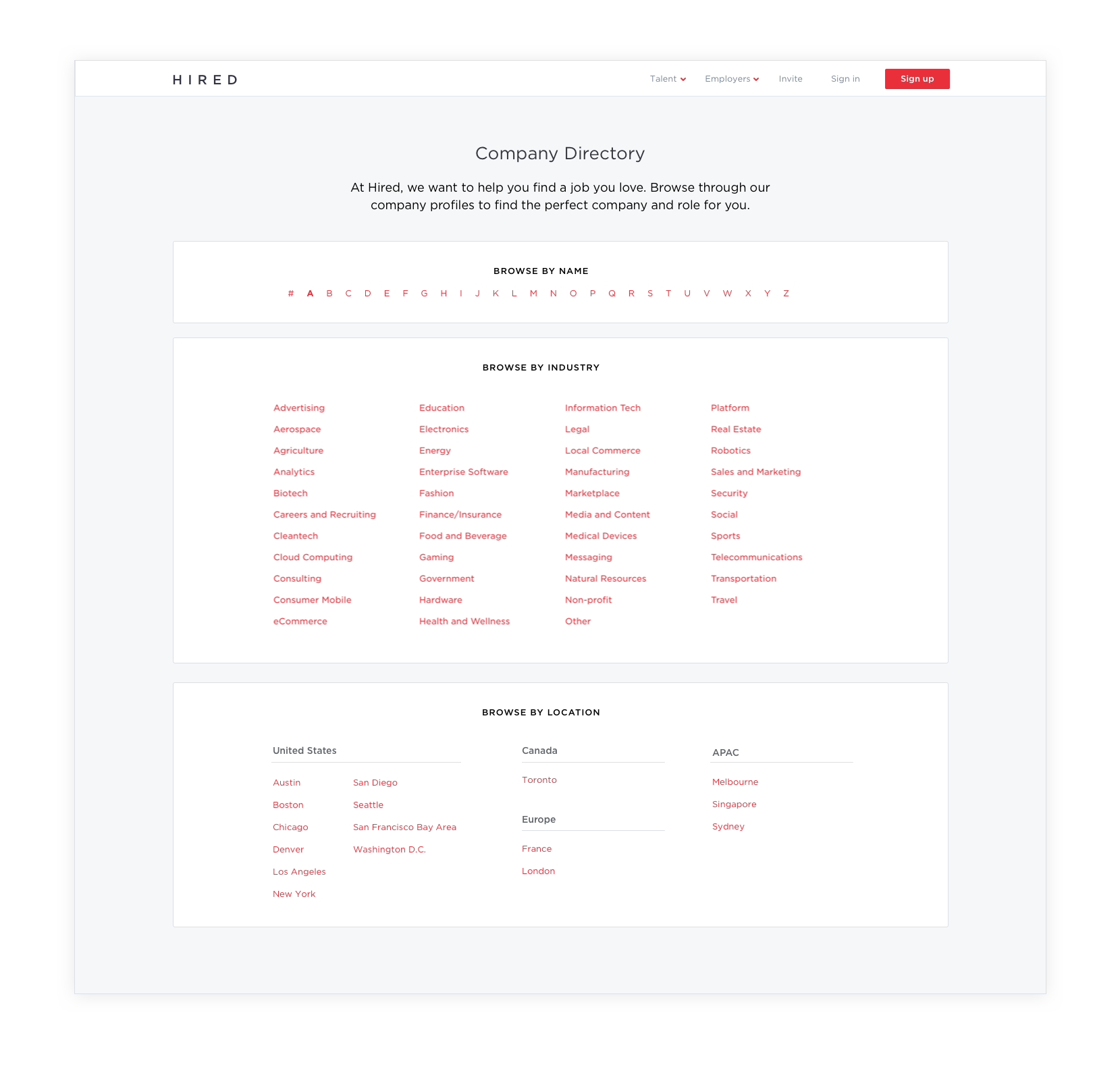 Top-Level Company Directory