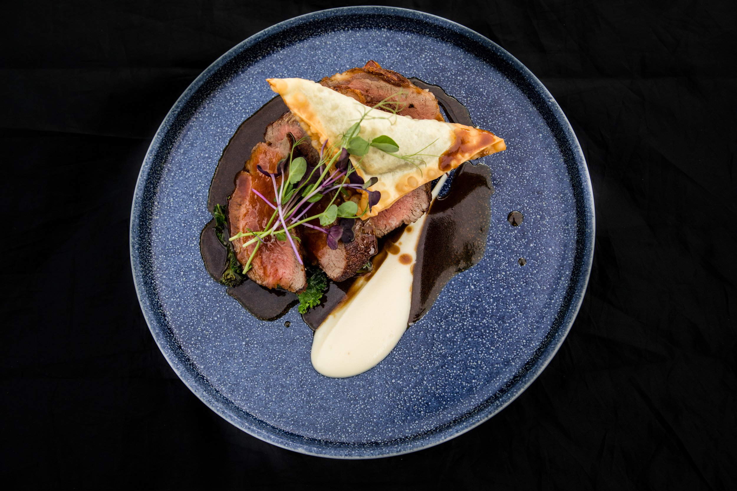 Cameron Davies - 55 Day Aged Pure South Hand Picked Beef Sirloin with Braised Beef Rib Wonton