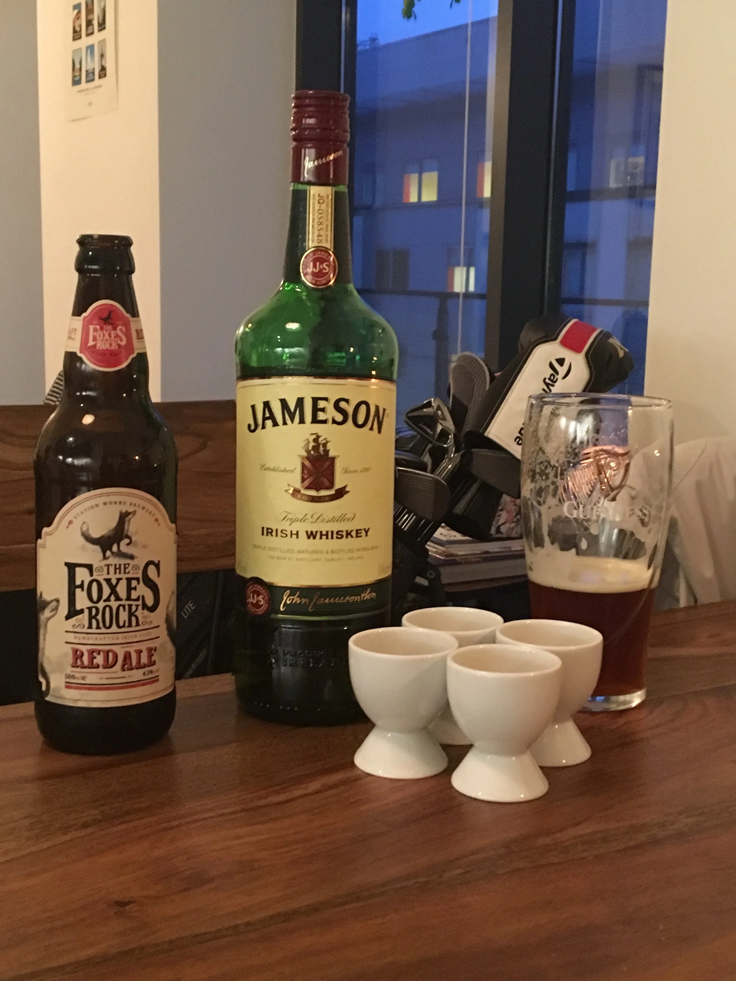 Tradition of taking Jameson shots in egg cups