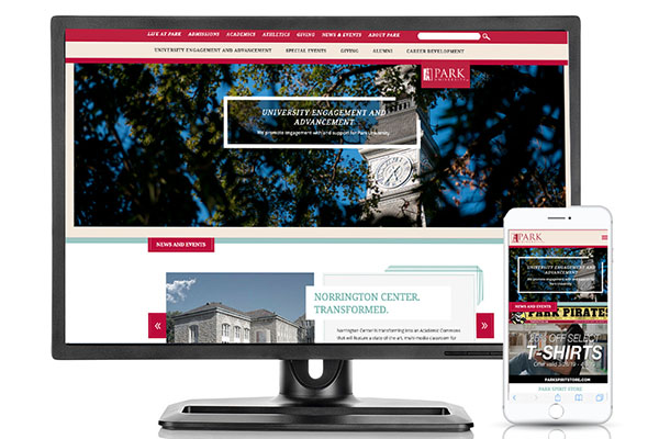 Website and mobile site of Park University Advancement