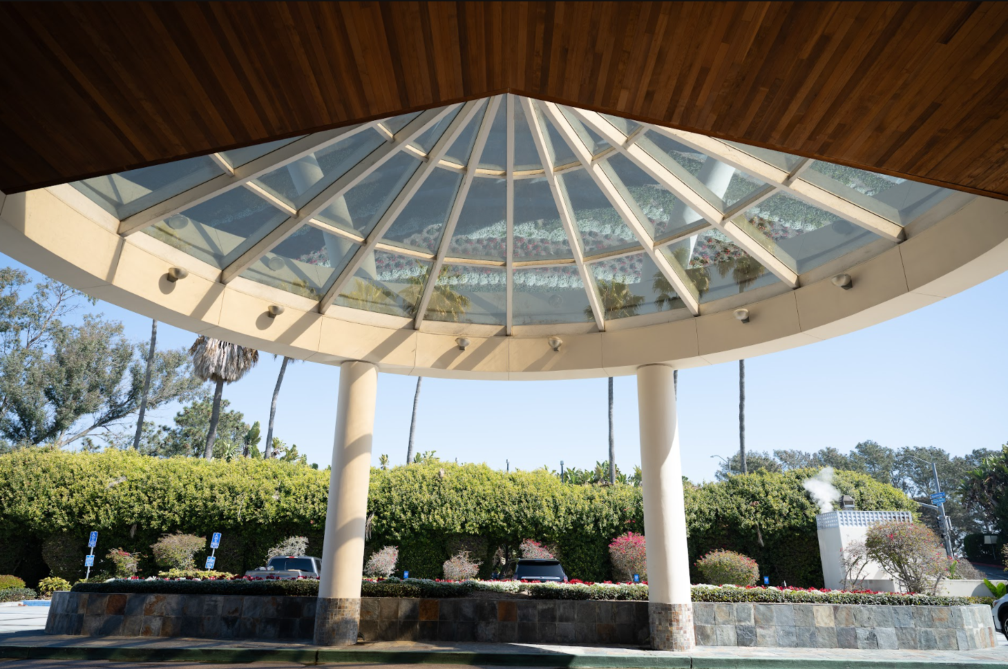 A Large Partial Polygon Skylight Canopy at the entrance of a hotel