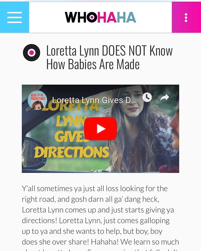 Thanks for the write up @whohaha. You gotta trust em on this one and give ole #LorettaLynn a watch #linkinbio #coalminersdaughter #countrygirl #sexeducation #makingbabies #makinglove #queenofcountry #ladieswholead