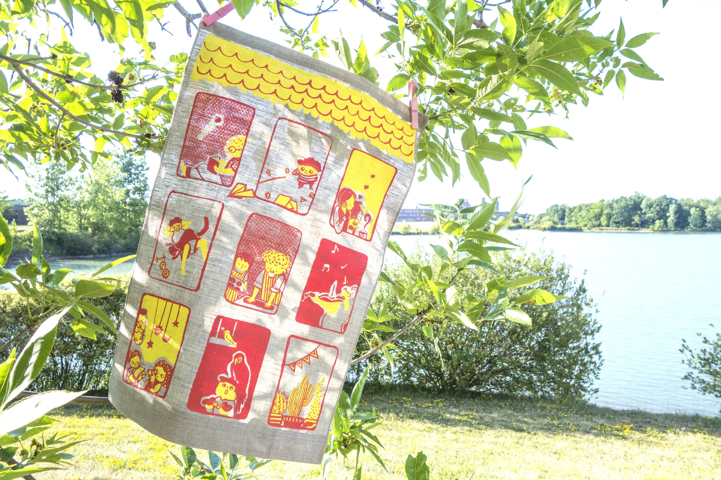 Apartment Tea Towels hanging on the Branch 