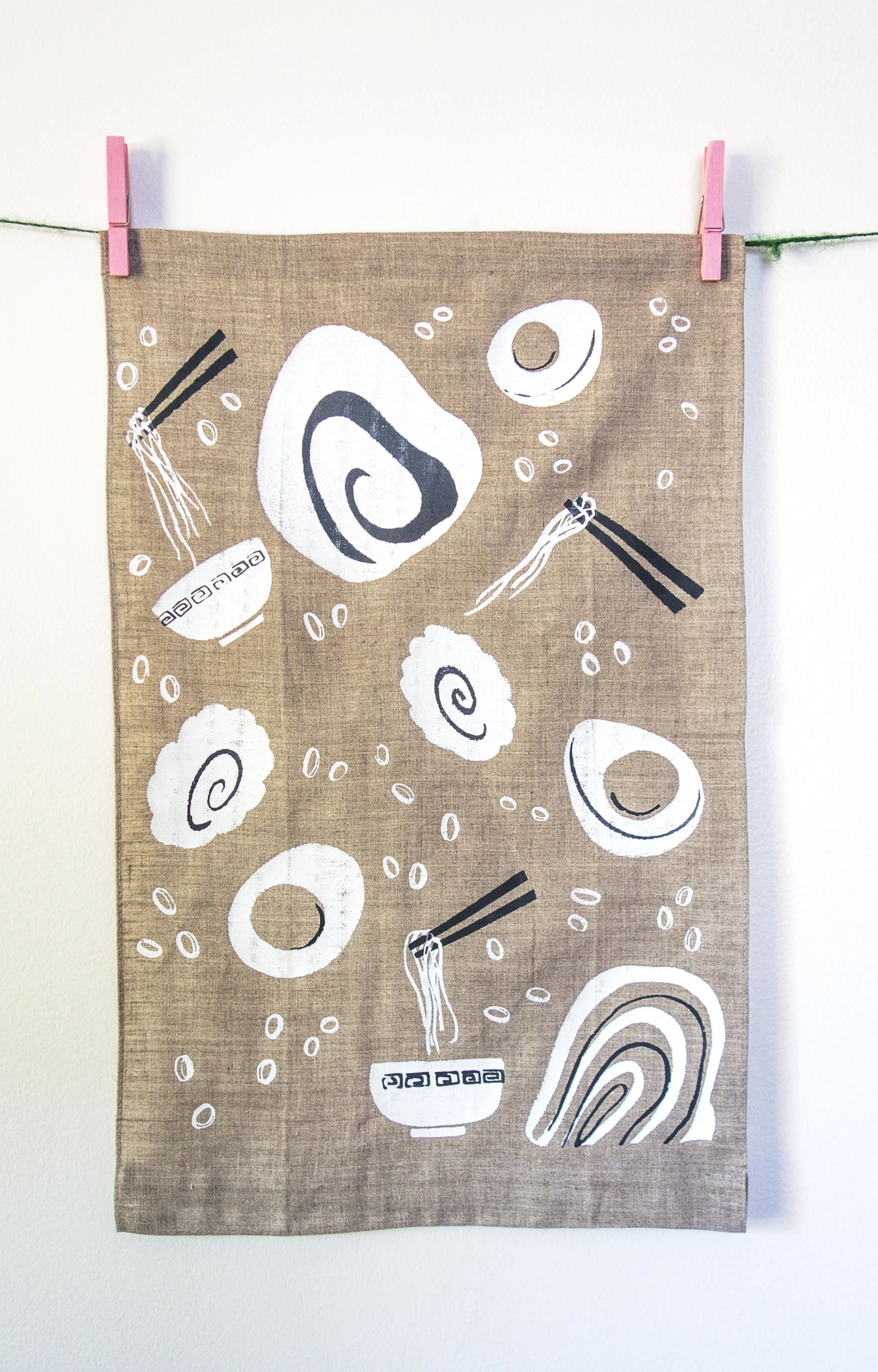 Hand screen printed Ramen Lover Tea Towels