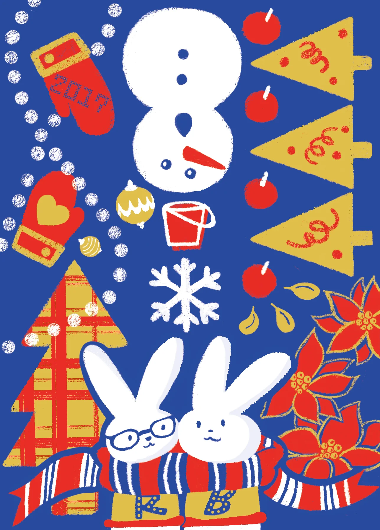 Bunnies Christmas Card Design
