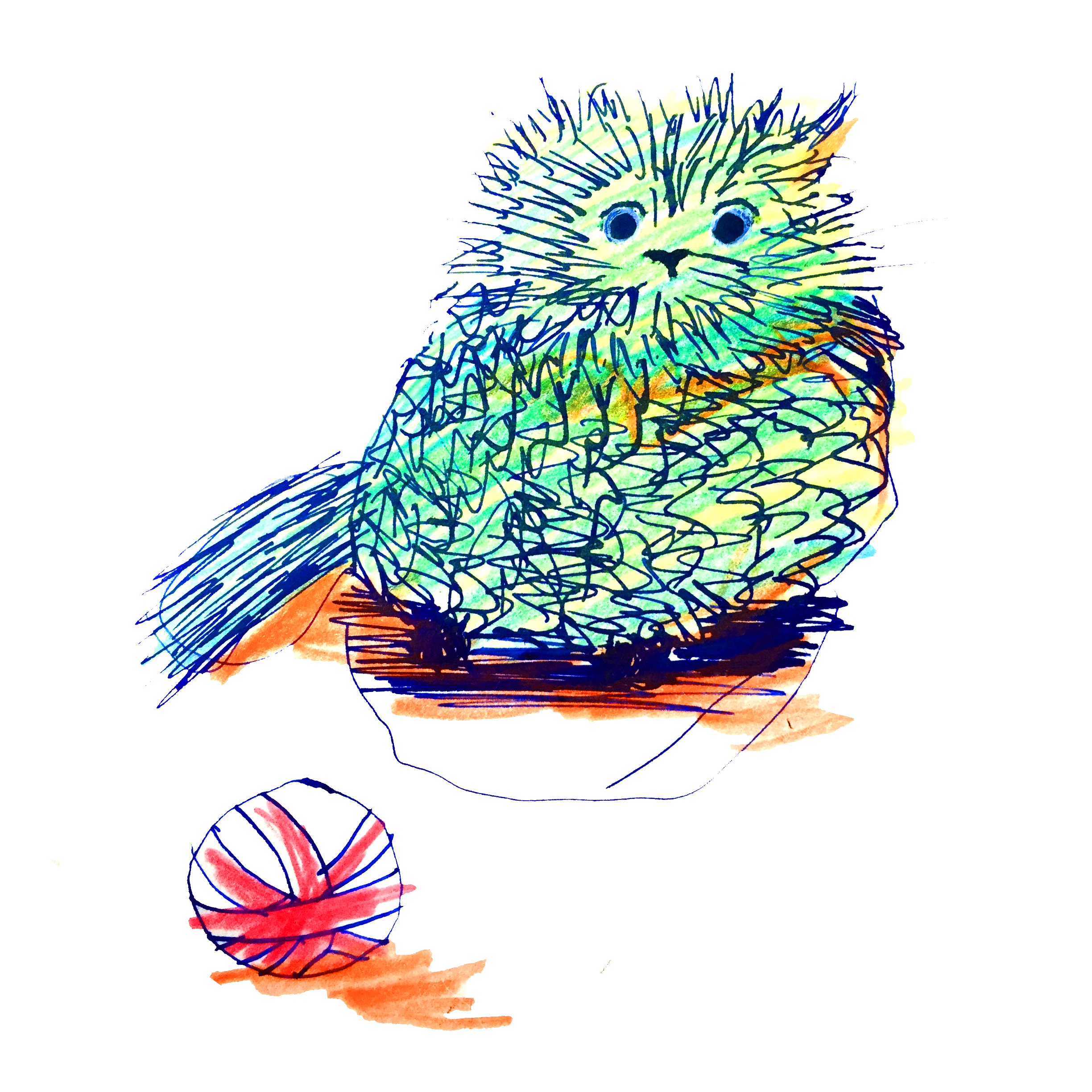 Cat with a ball