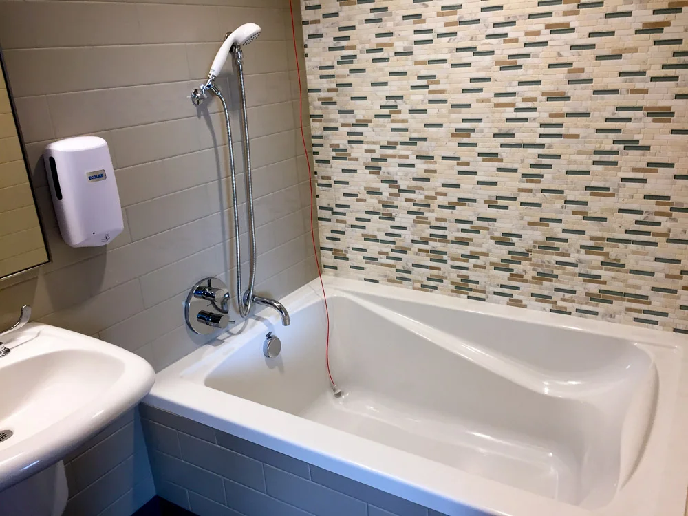 The tubs are more roomy than most hospital tubs although they aren’t meant for birthing in