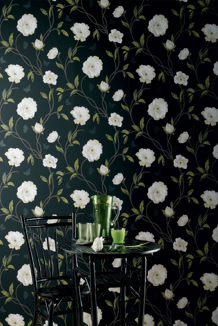 Image courtesy of Décor Aid ~ The darker tones of Nina Campbell’s “Peony Place” wallpaper provide a moody, elegant alternative to typical floral fare.