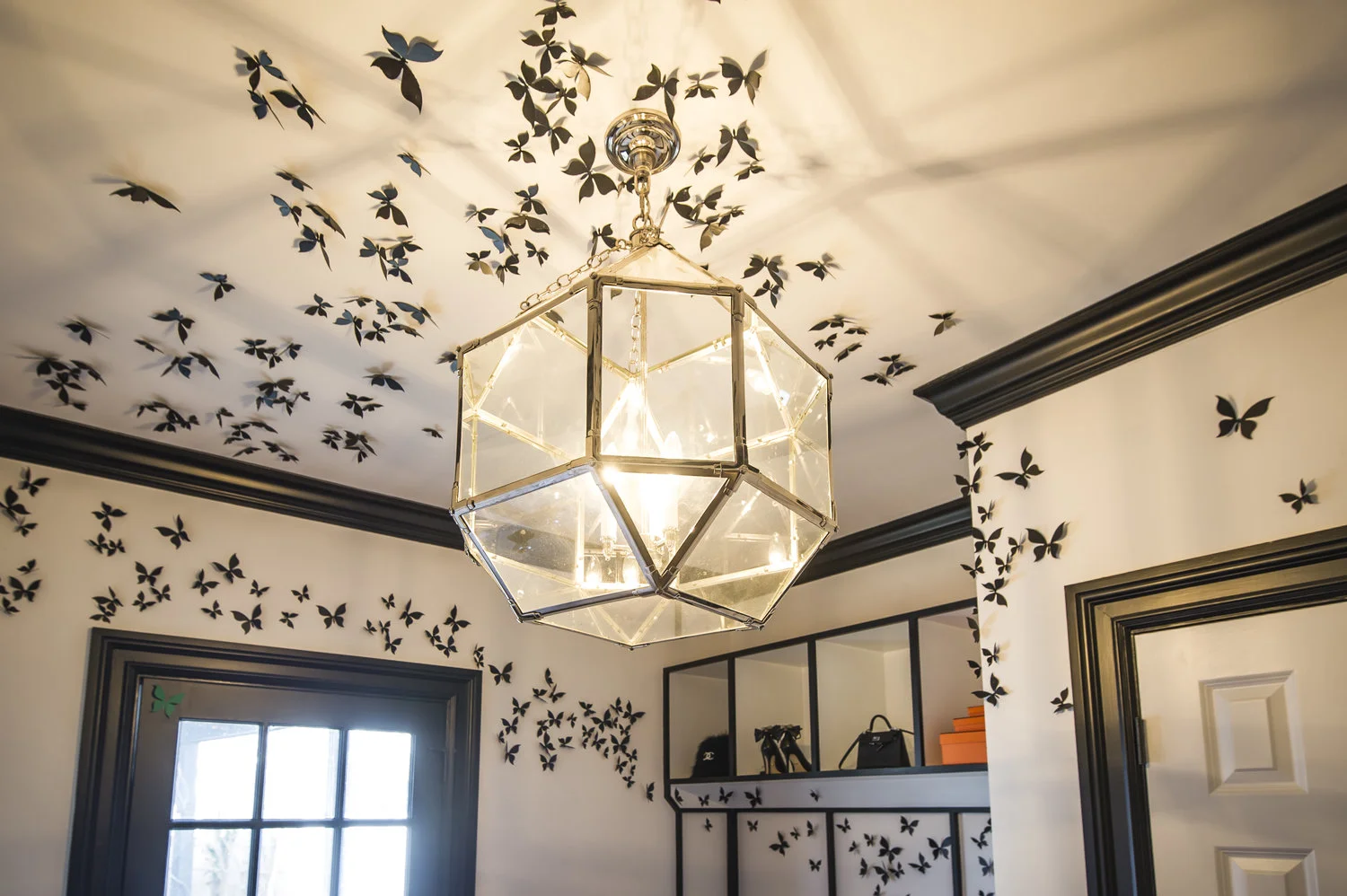 Description from xer0 group website: Each butterfly is cut on a plasma table and then handprinted. We carefully install each butterfly by hand, ensuring an installation that is completely unique to each client.