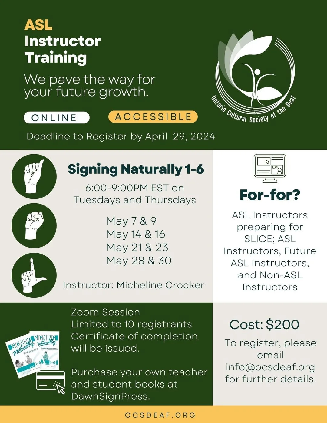 ASL Instructor Training SN 1-6