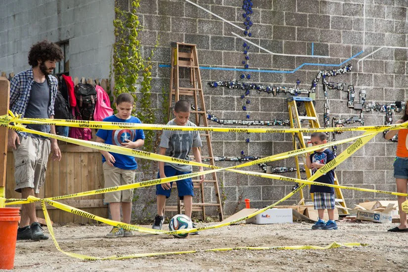 soccer during a community event in the middle of our site under construction…maybe not the best idea...