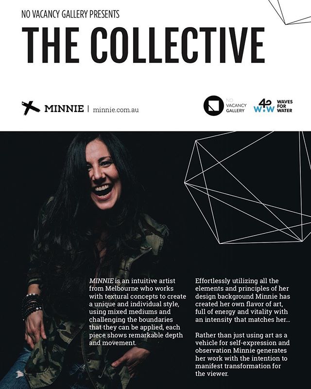 THE COLLECTIVE... Running from the 15th - 20th of August @ No vacancy gallery, QV #Minnie #thecollective #novacancygallery #melbourneartist #melbournecity #qv #LA #paris#wavesforwater #w4w