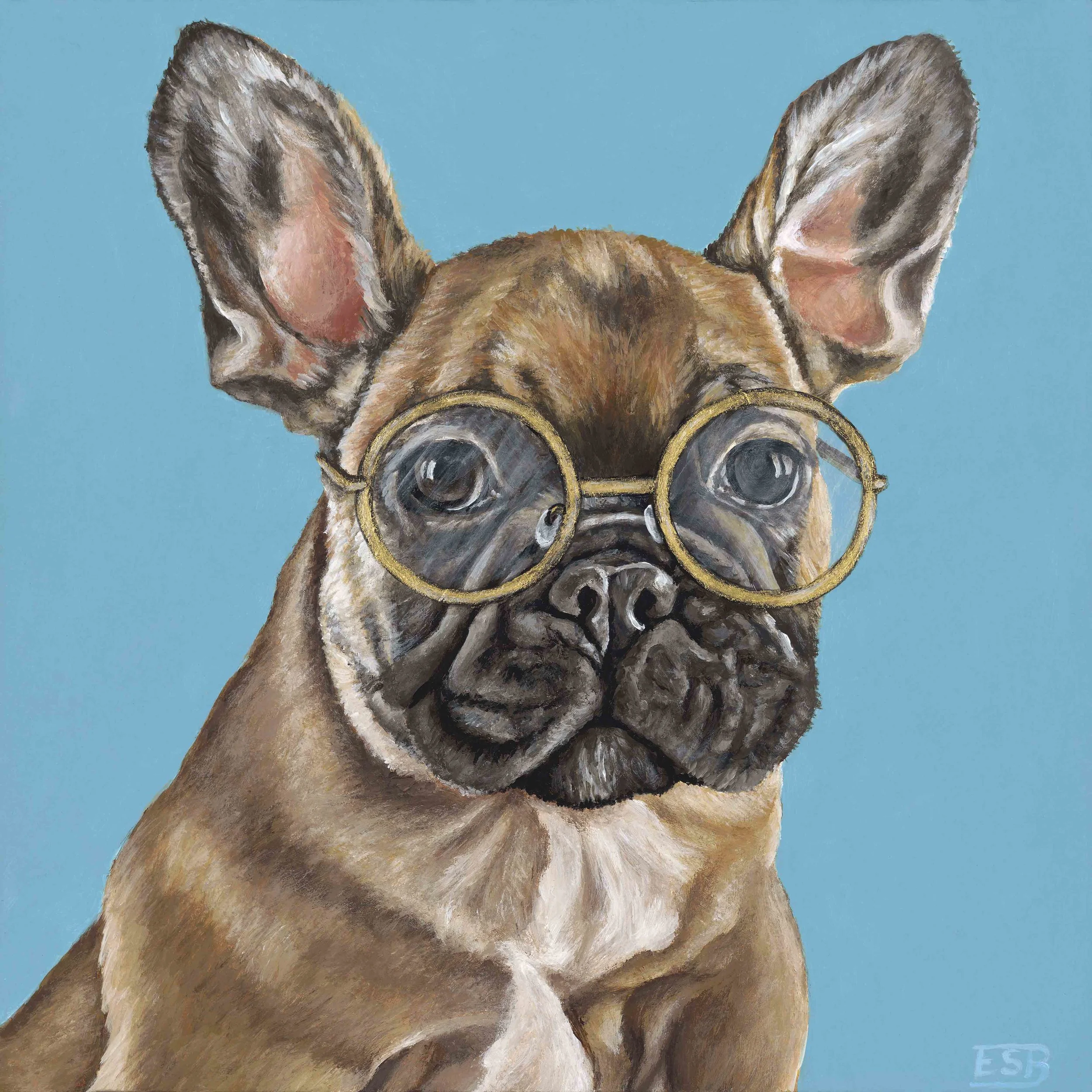 Frenchie / 6"x6" / 2018 / acrylic on wood panel