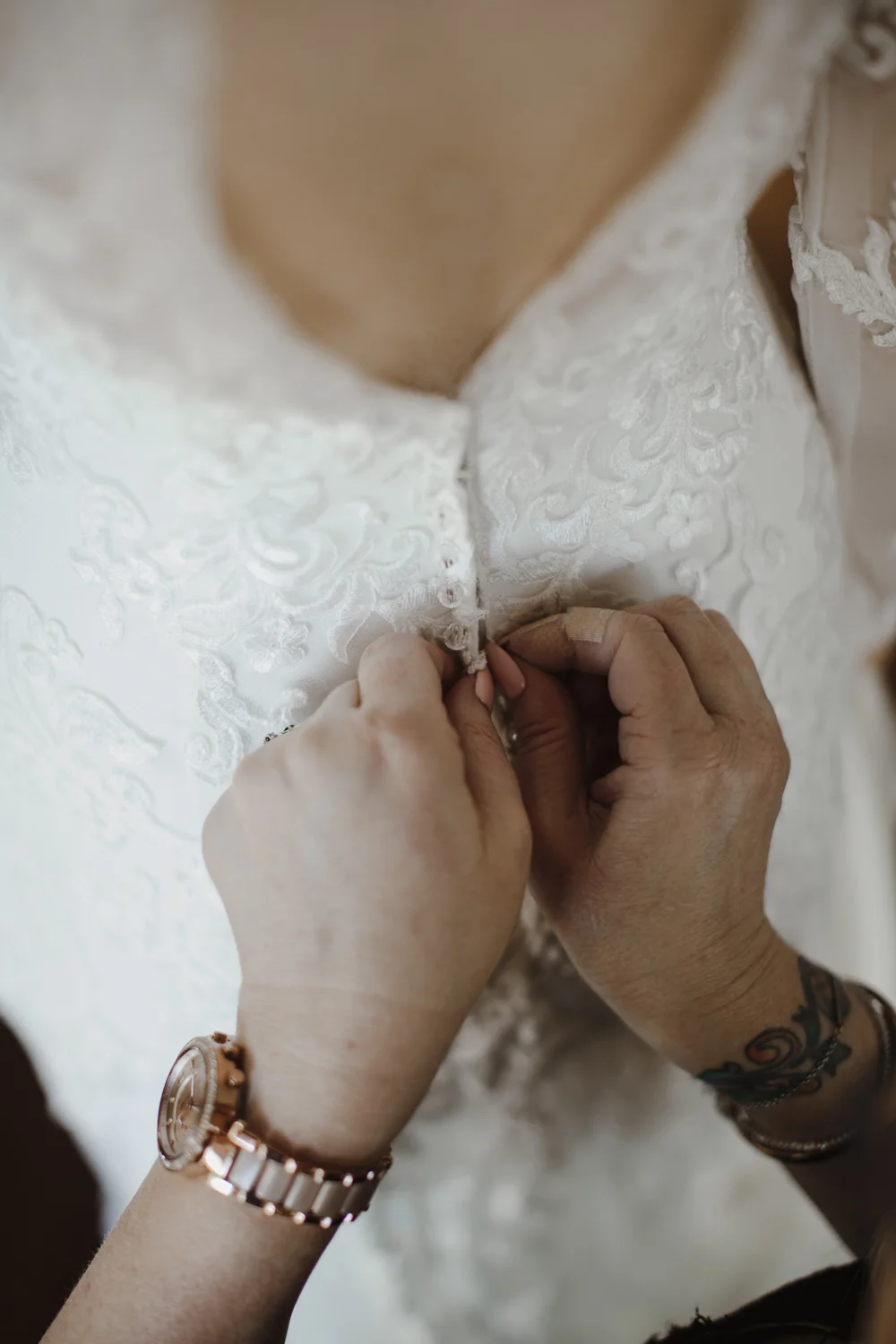 Bride getting ready