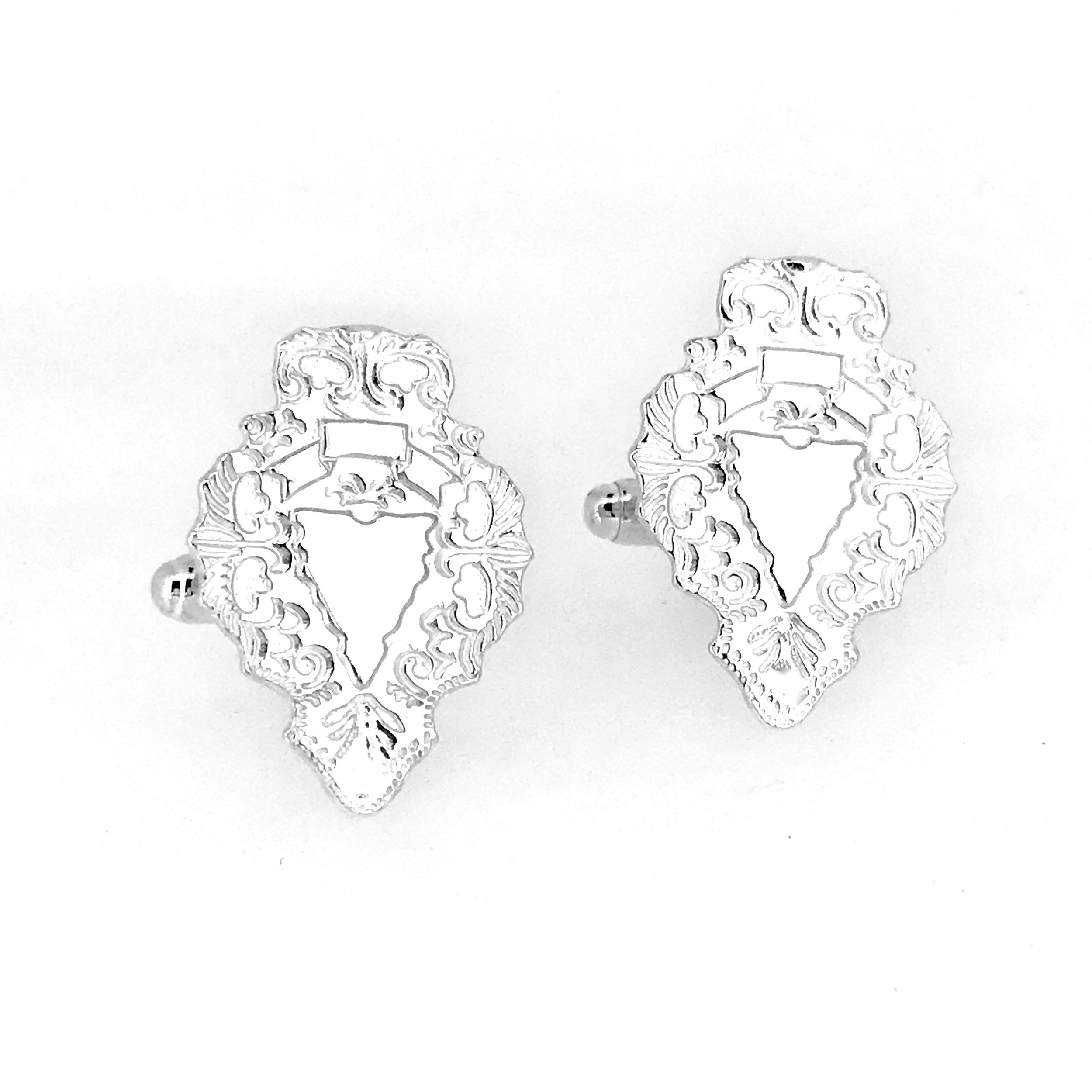 Vintage Shield Sterling Silver Cufflinks