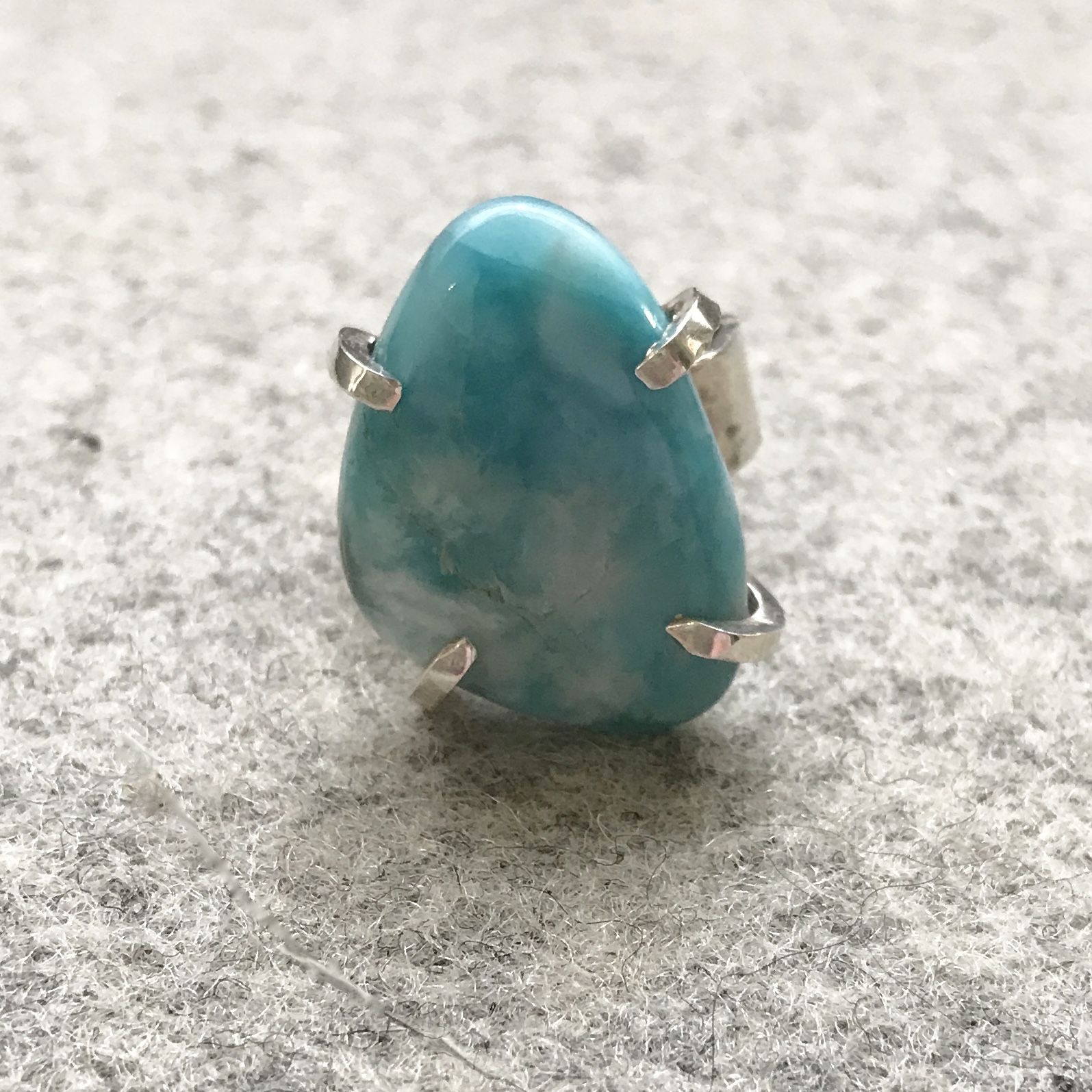 Larimar Stone Sterling Ring