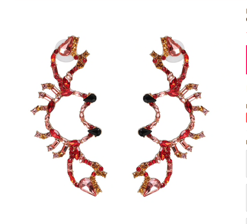 Crabby Crystal Earrings