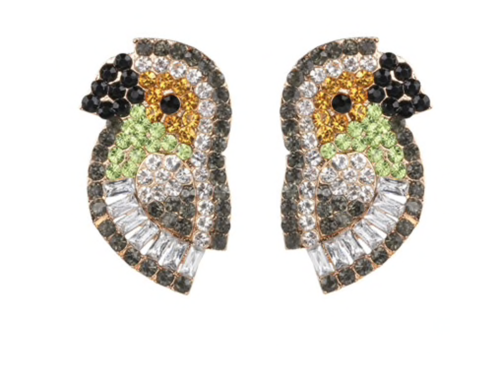 Elegant Parrot Crystal Earrings