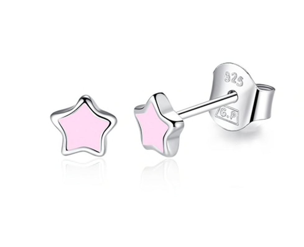 Enamel Sterling Silver Stud Earrings
