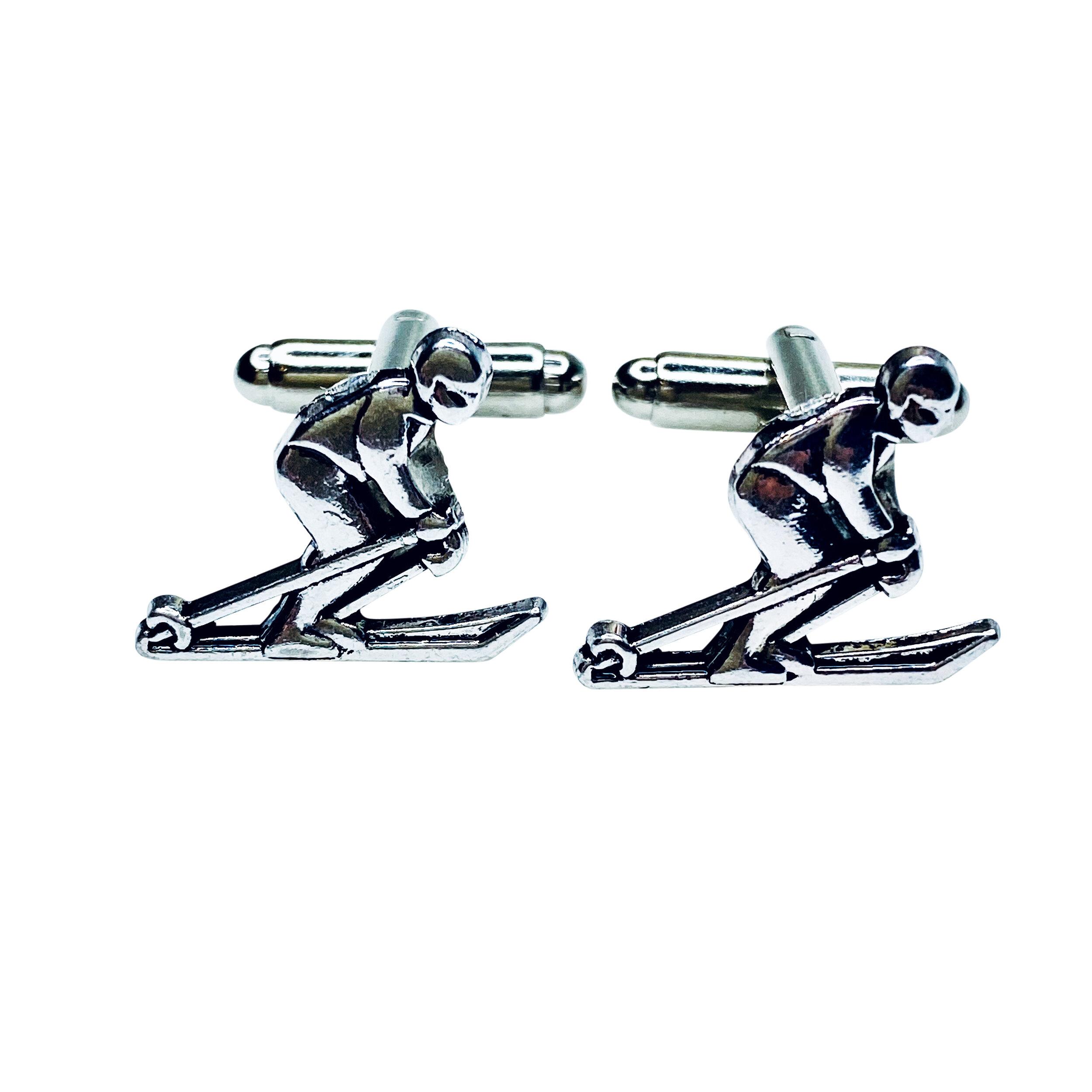 Skier Stainless Steel Cufflinks