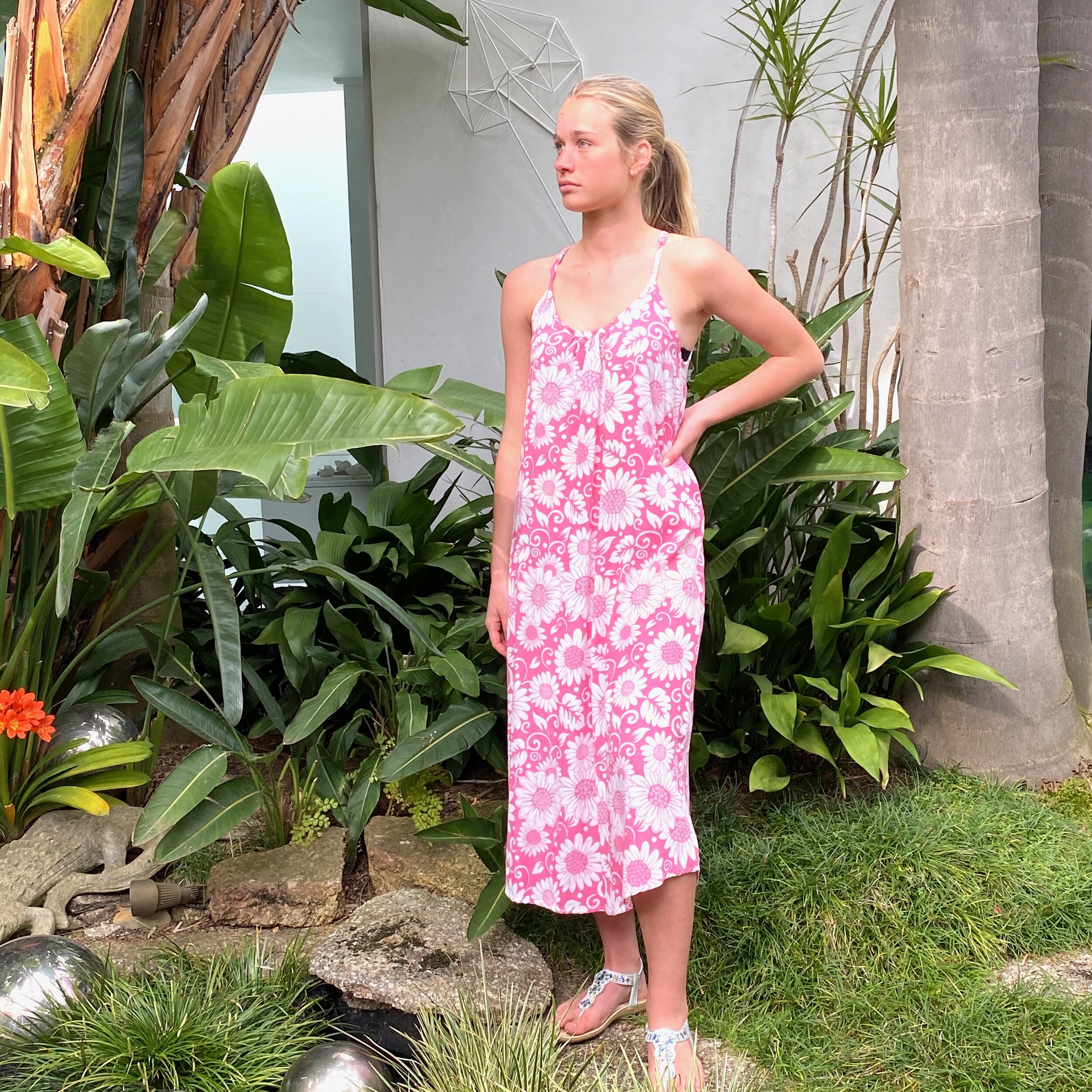 '60's Flowers' Floral Midi