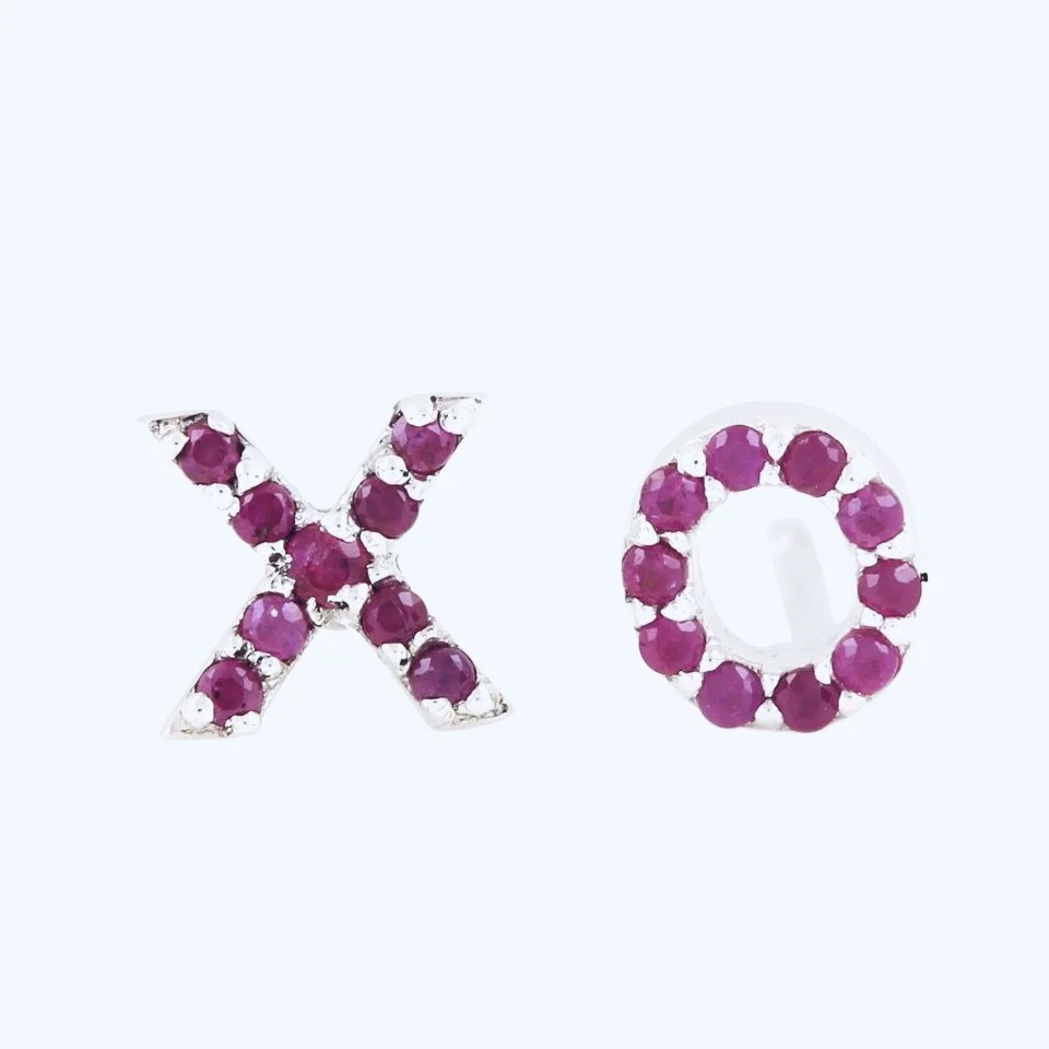 X/O Precious Stone Studs
