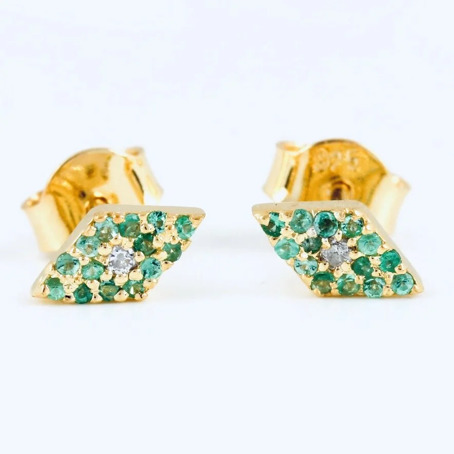 Evil Eye Sapphire Stud Earrings