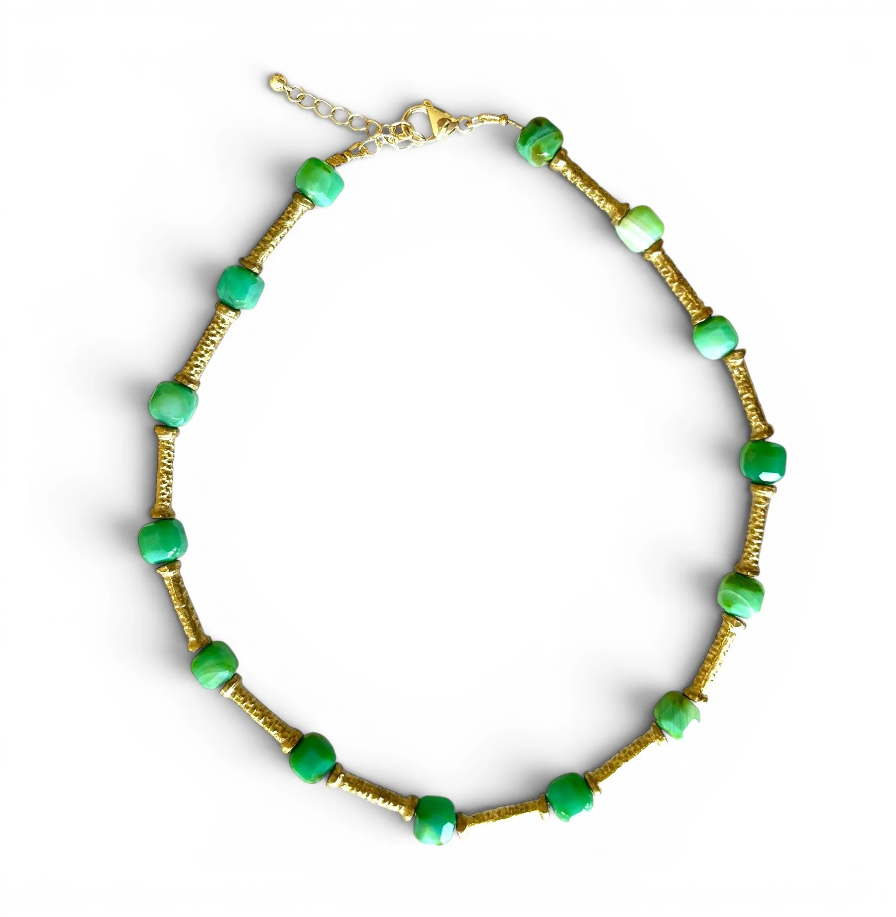 Chrysoprase & Ethiopian Brass Harmony Necklace
