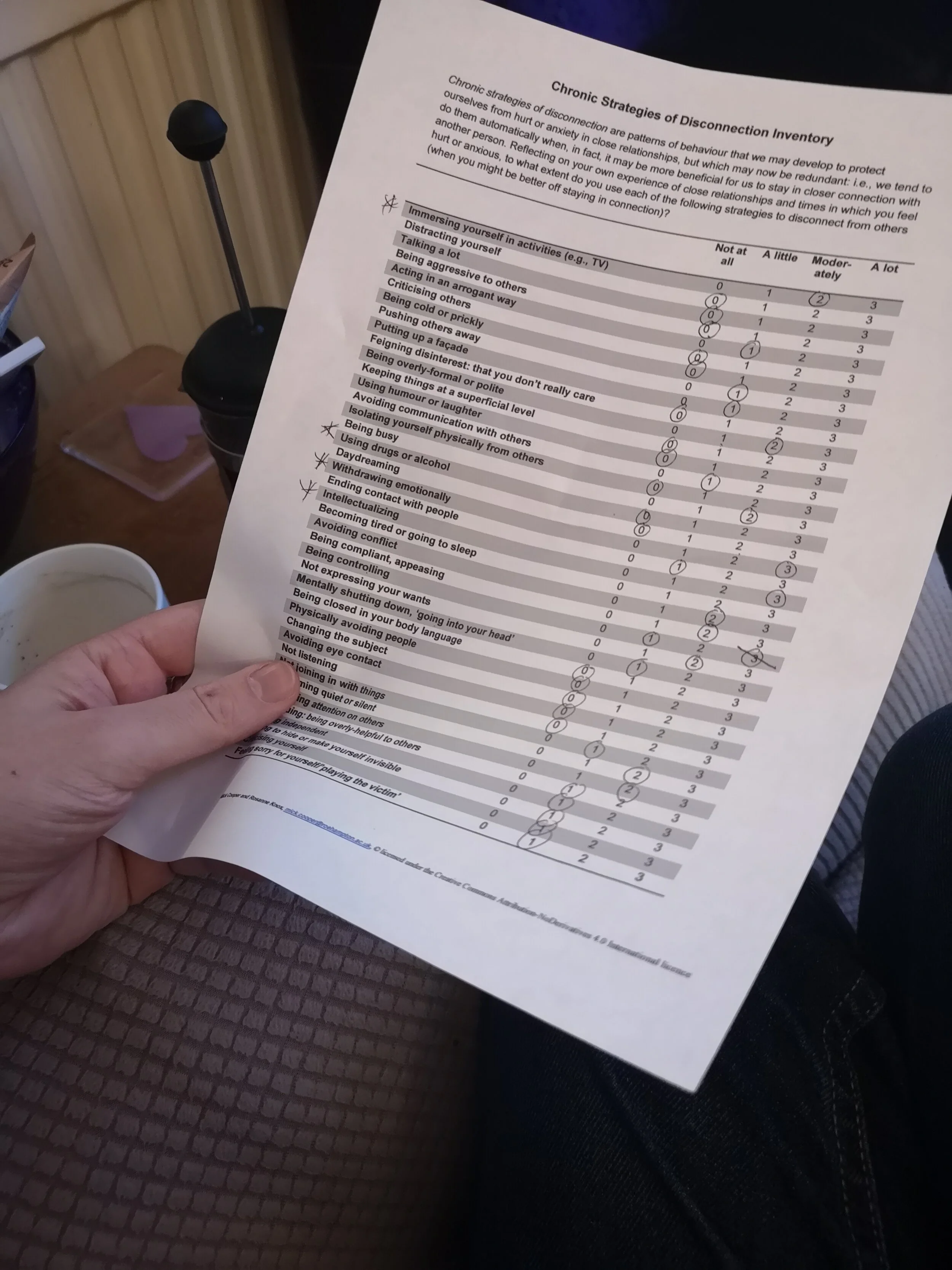 The Chronic Strategies of Disconnection Inventory: A Practice Example