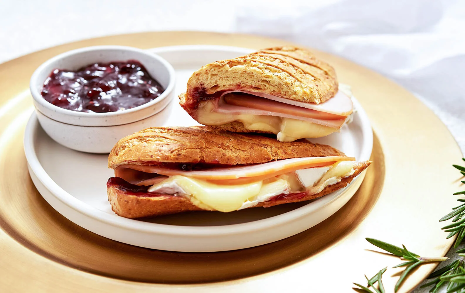 TURKEY, BRIE AND JAM SANDWICH
