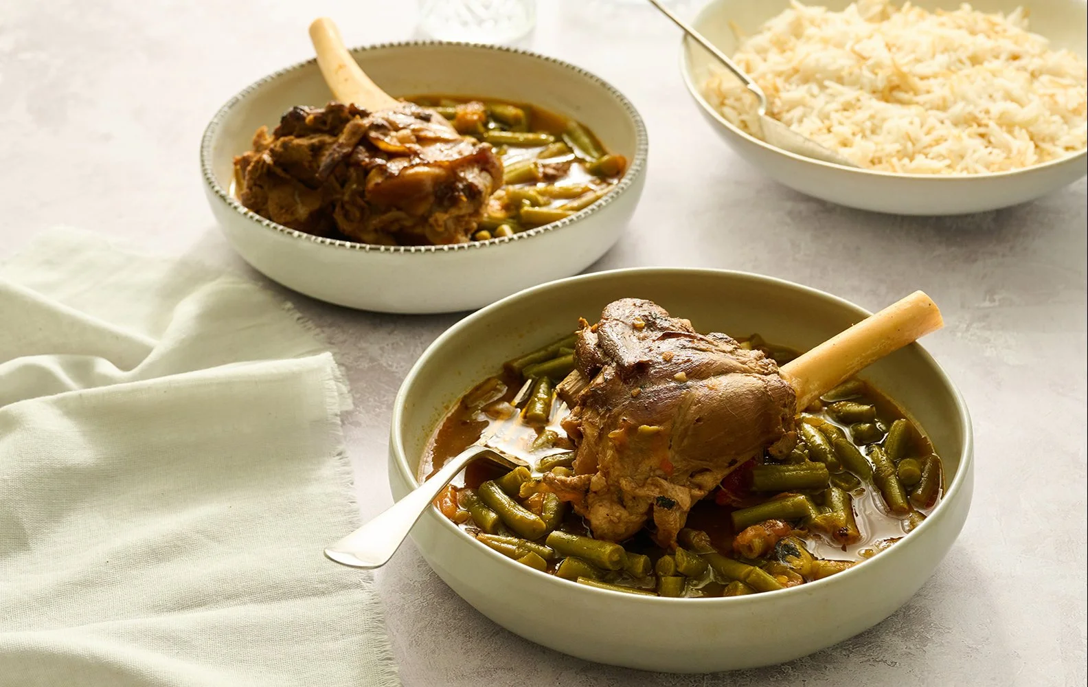 يخنة الفاصوليا الخضراء باللحم