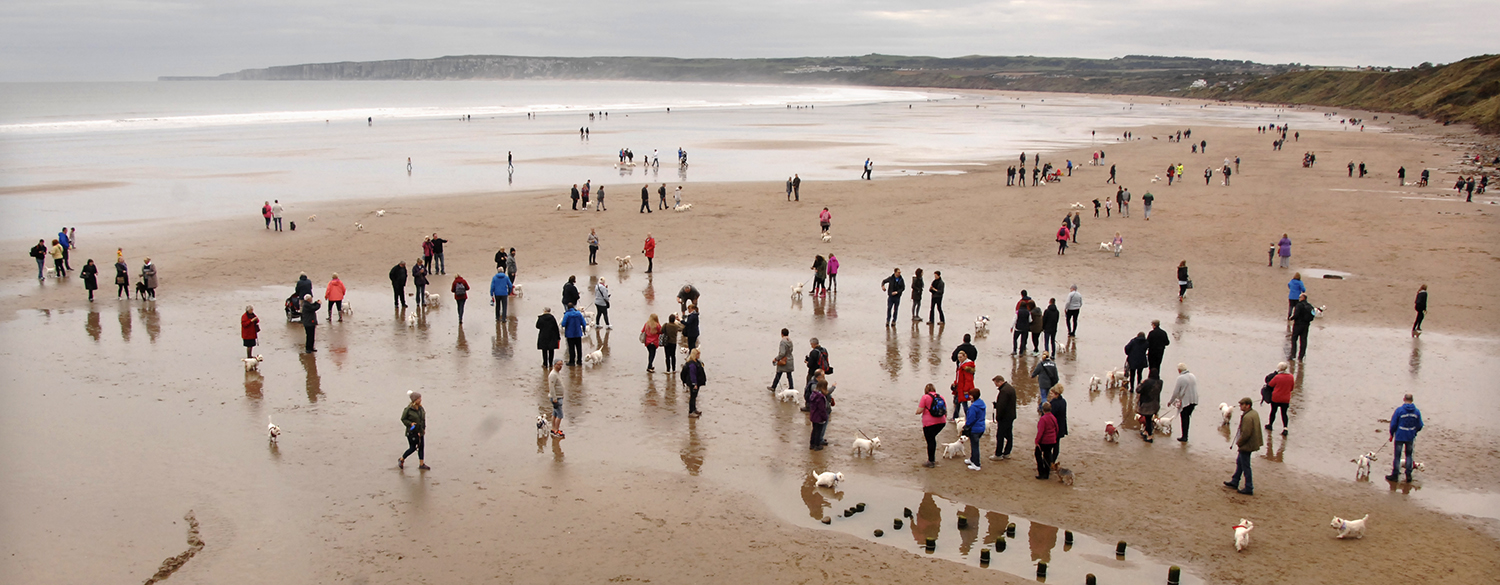 Filey beach was much busier than usual