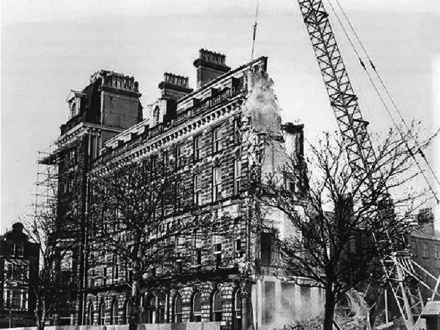 The hotel is demolished