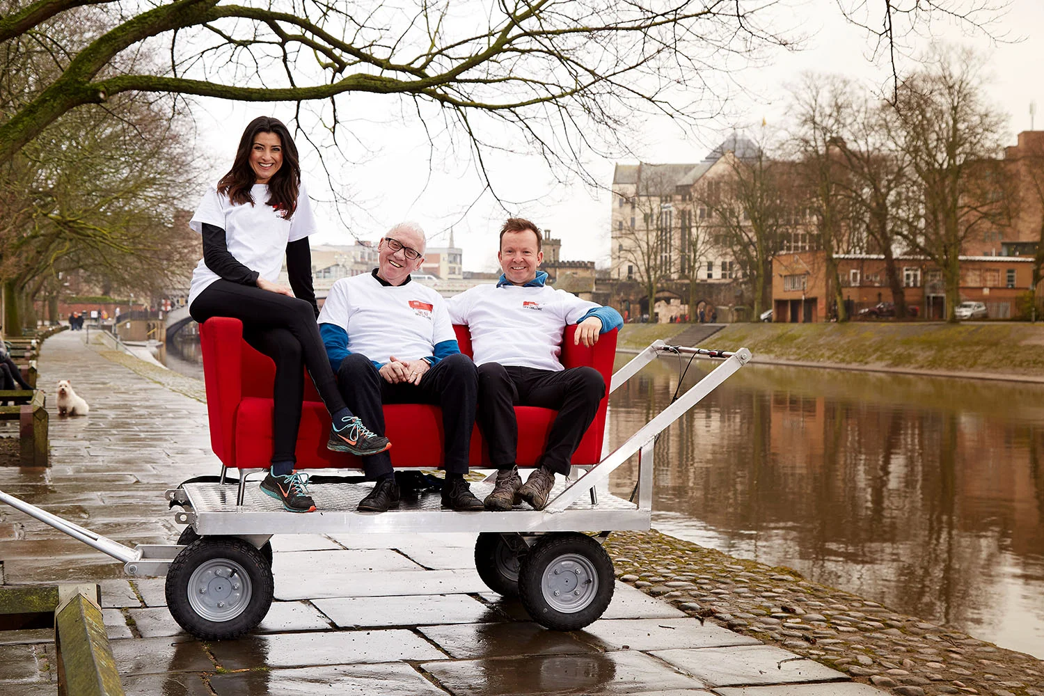 Amy Garcia, Harry Gration and Paul Hudson on the Look North sofa in York (photo by Claire Wood)