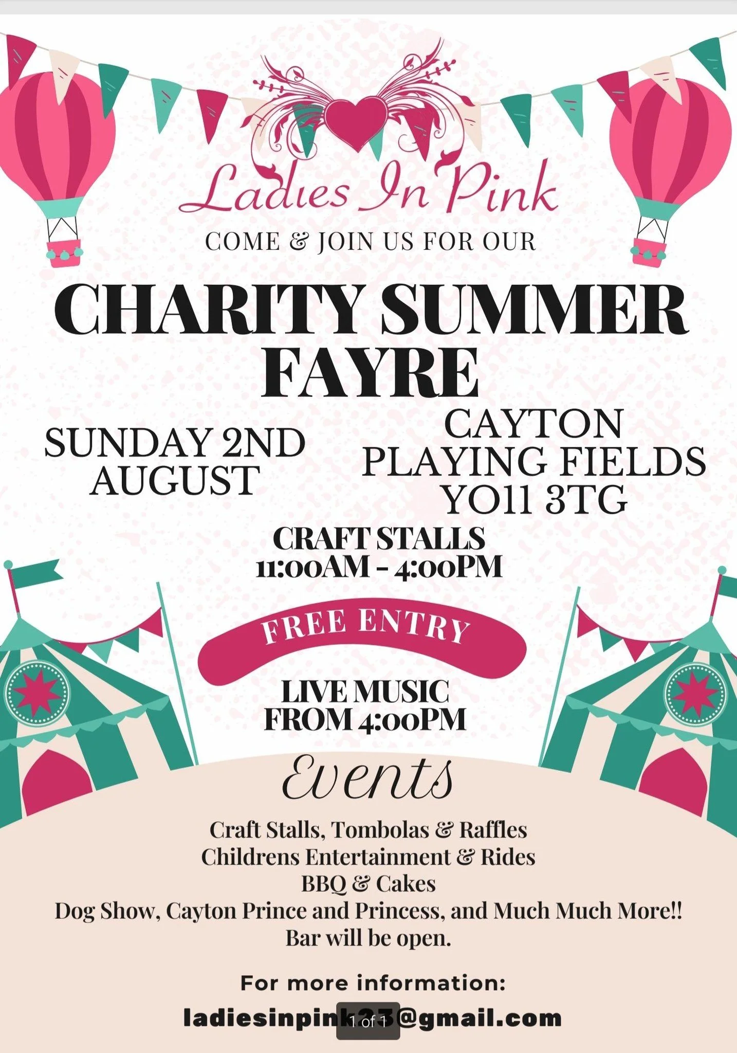 Ladies in Pink Charity Summer Fayre