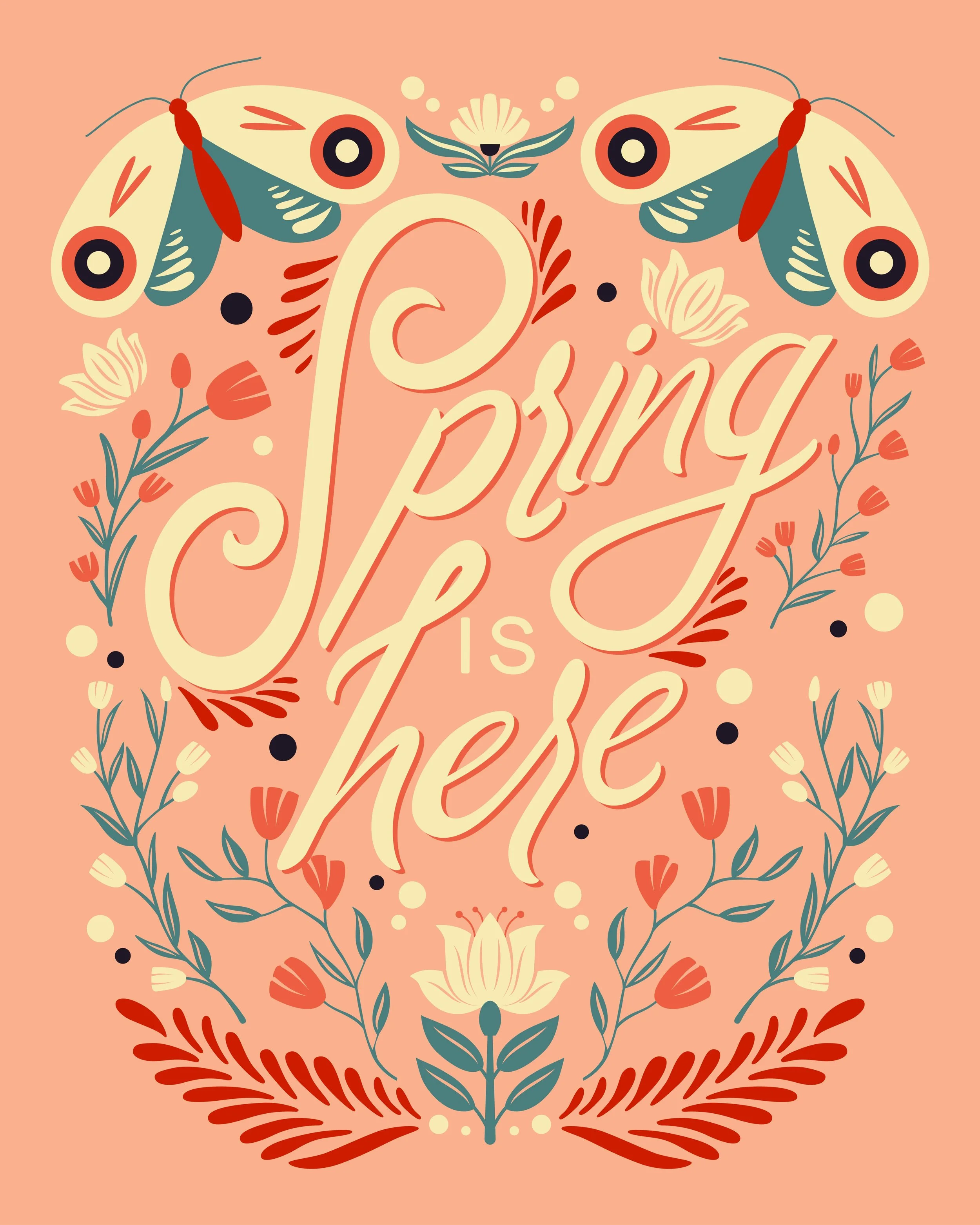 Colorful decorative handwritten typography design with animals a