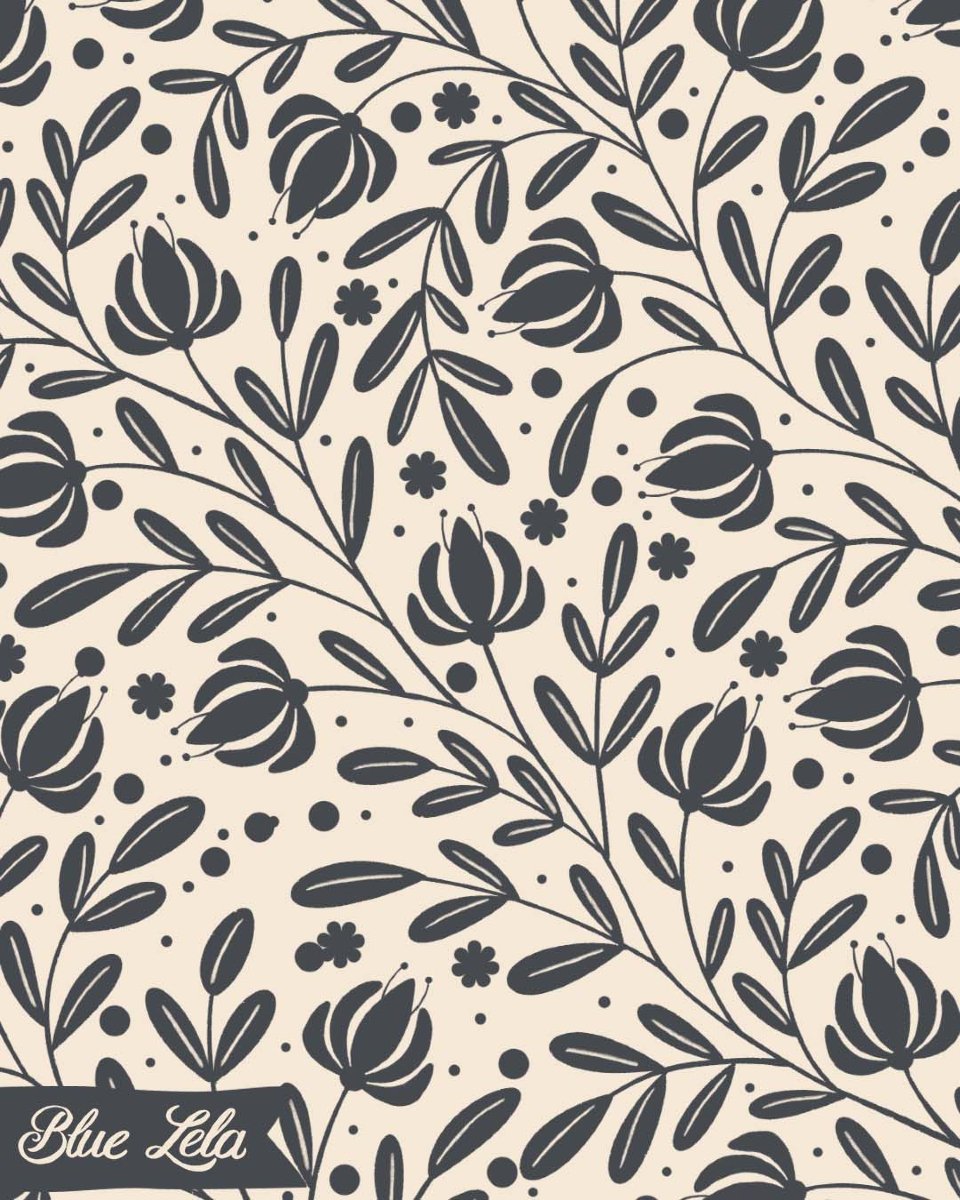 Simple color combo
Find it in my Trailing Blooms #spoonflower collection: https://www.spoonflower.com/collections/899847-trailing-blooms-by-bluelela
OR check the second link in my Linktree where you can see all the designs 🌼

Available for licensing