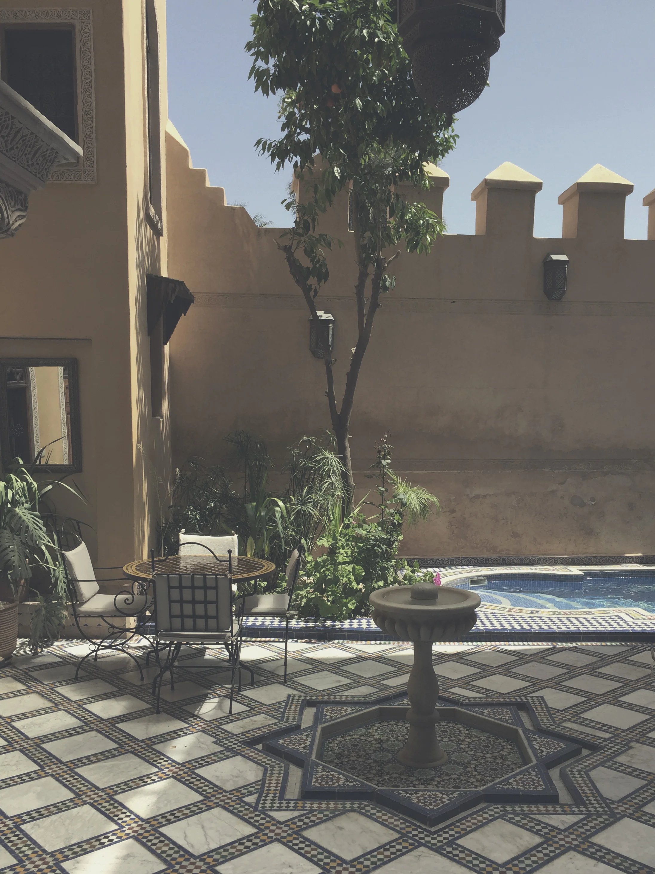 Intricate tile work in Riad Layalina