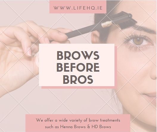 ✨ BROWS BEFORE BROS ✨

Depending on what look your looking to achieve, Life HQ can help you out. 
We have several different brow treatments such as Henna Brows, HD Brows or your typical Brow Shape and Tint. 
Call us ☎️ on (071) 916 9377 or pop us a m