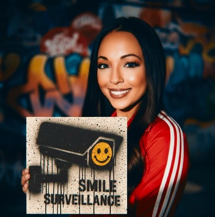 Surveillance is the mirror 
What are you reflecting?🪞

#streetart #street #graffiti #graffitiart #stencil #stencilart #selfie #photo #photography #fyp #atsy #arte #poetry #poetrylovers #quotes #city #night #smile