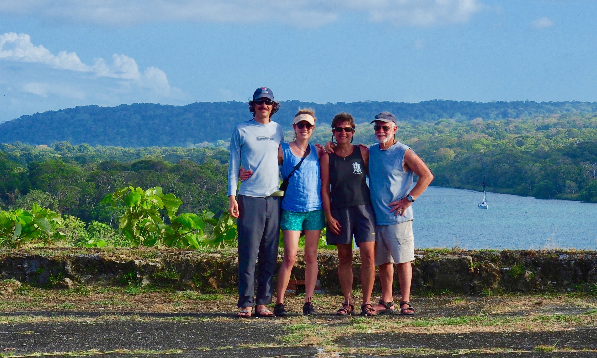 Changing of the guard at Fort San Lorenzo, Panama. From right to left; Esprit, Chay, Katie, Quincey, Mitchell.