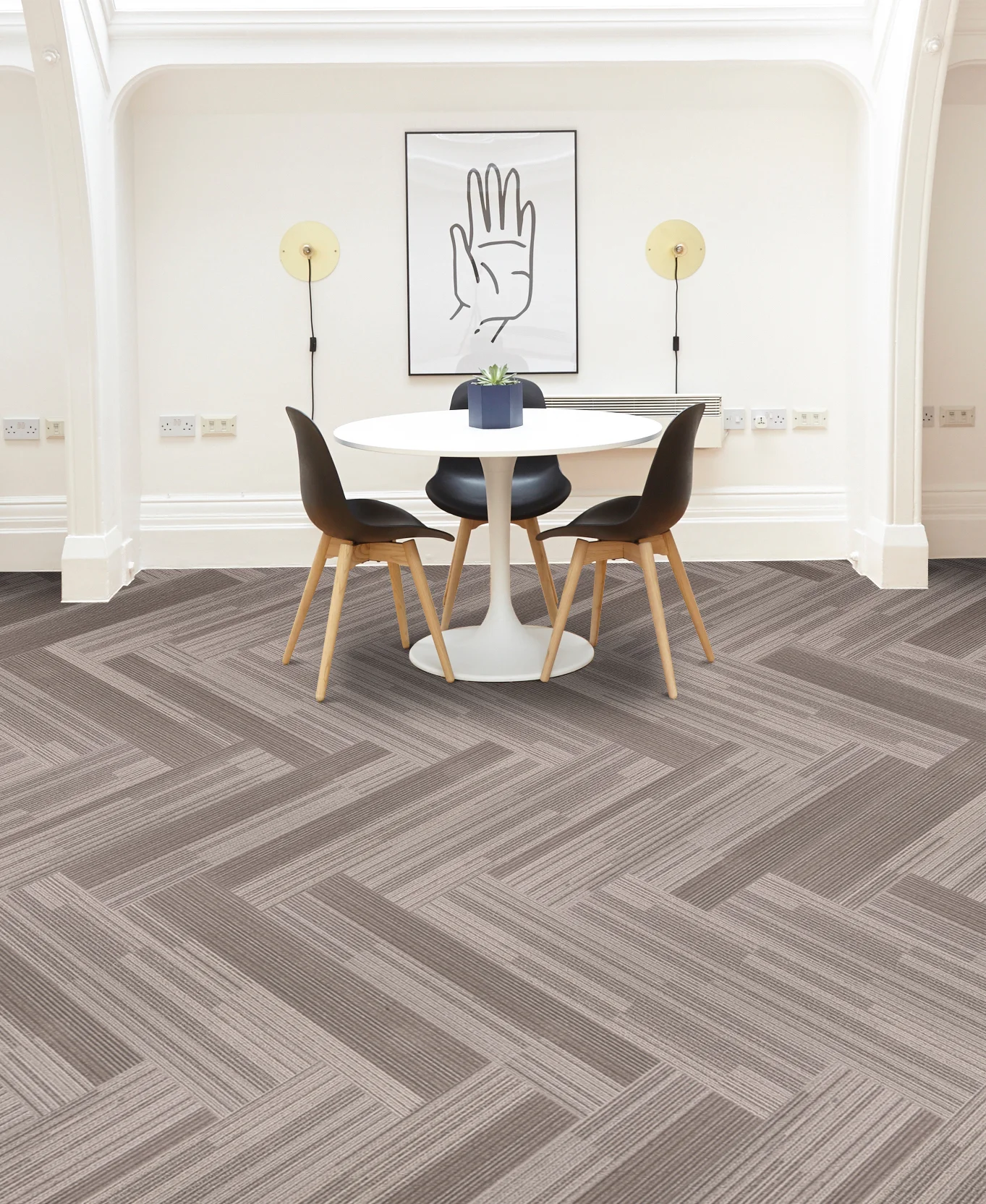 Fraser (Plank) - 10130 Sepia Beige, Herringbon installation