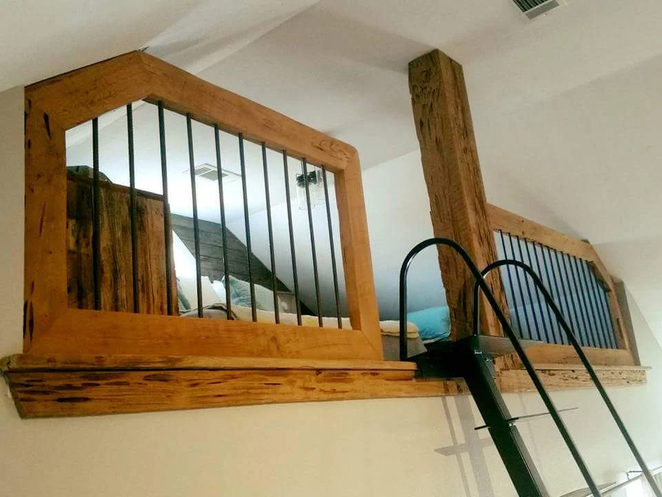 Reclaimed Cypress railing and post