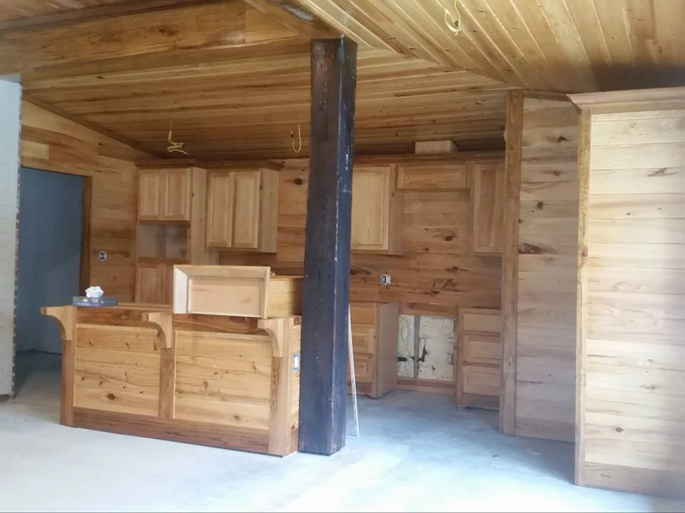 Cypress walls and ceiling