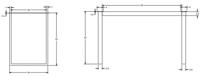 2x4 Industrial Table metal base Cajun Salvage.jpg